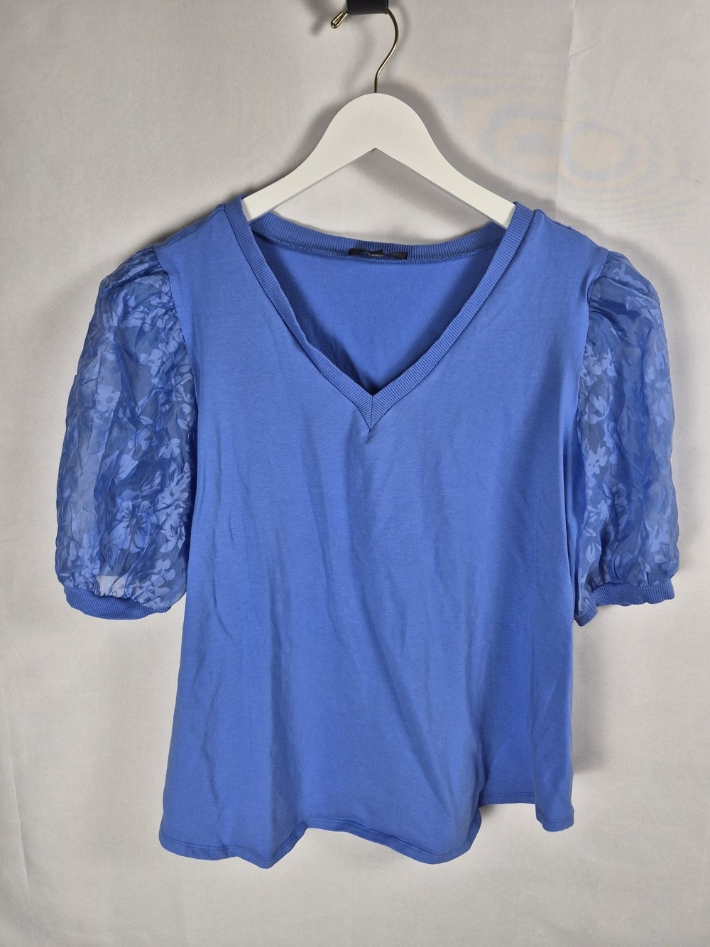 DG2 by Diane Gilman Periwinkle V-Neck Puff Sleeve Top Size 2X